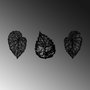 Wallity Detailed Leaves - 512 Escultura de pared de metal Negra